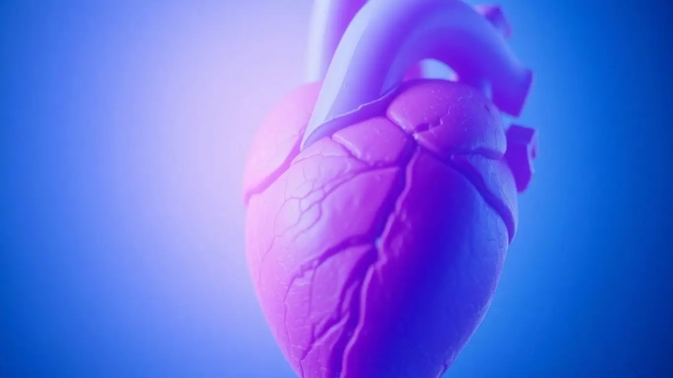 Healthy heart with subtle blockage contrast.