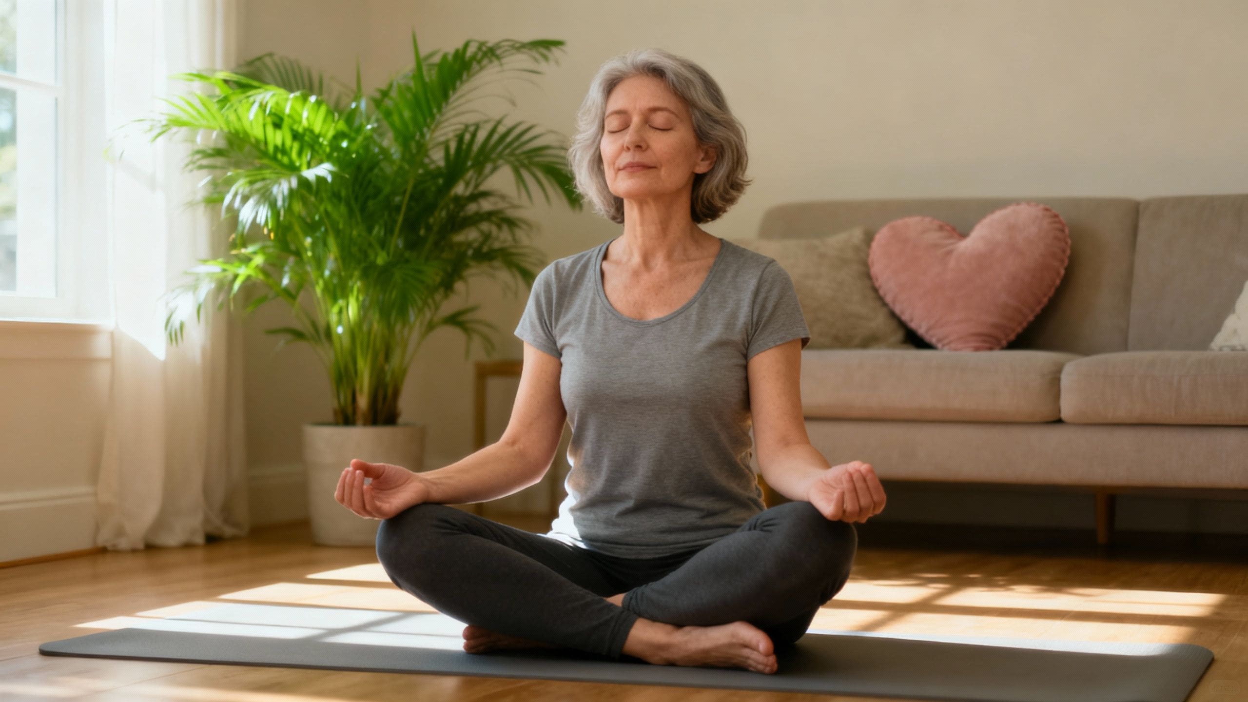 Person practicing breathwork for heart health at home