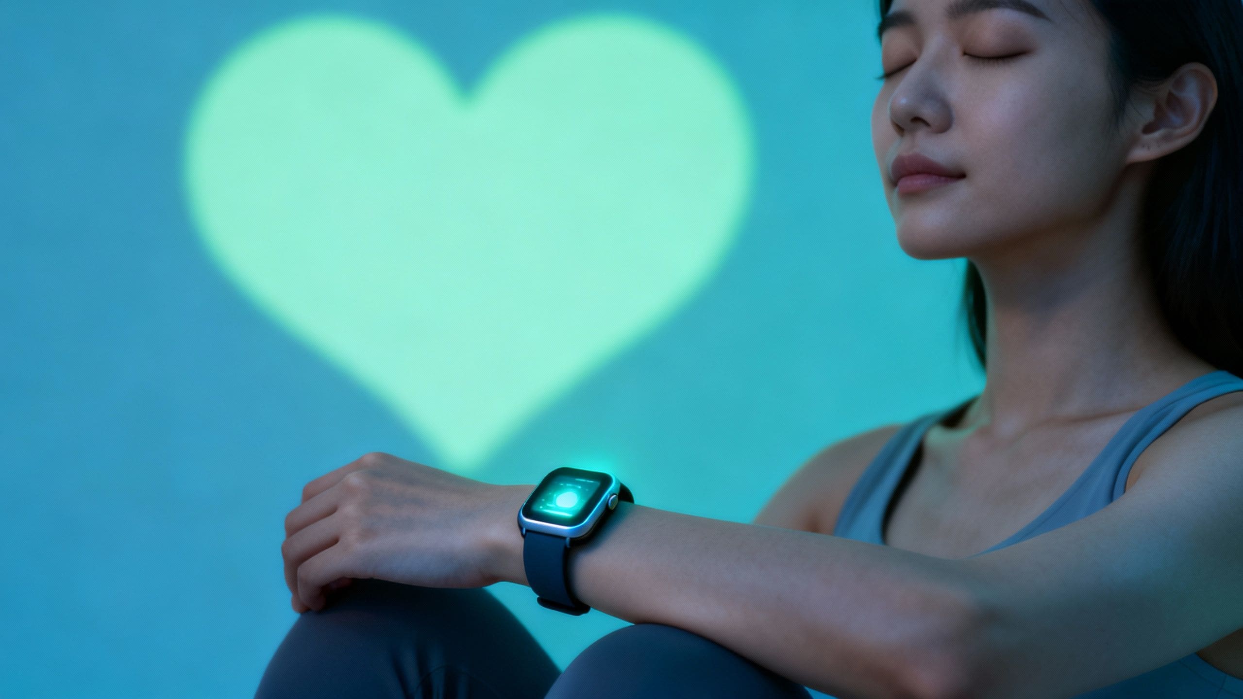 Person using wearable for heart health and relaxation
