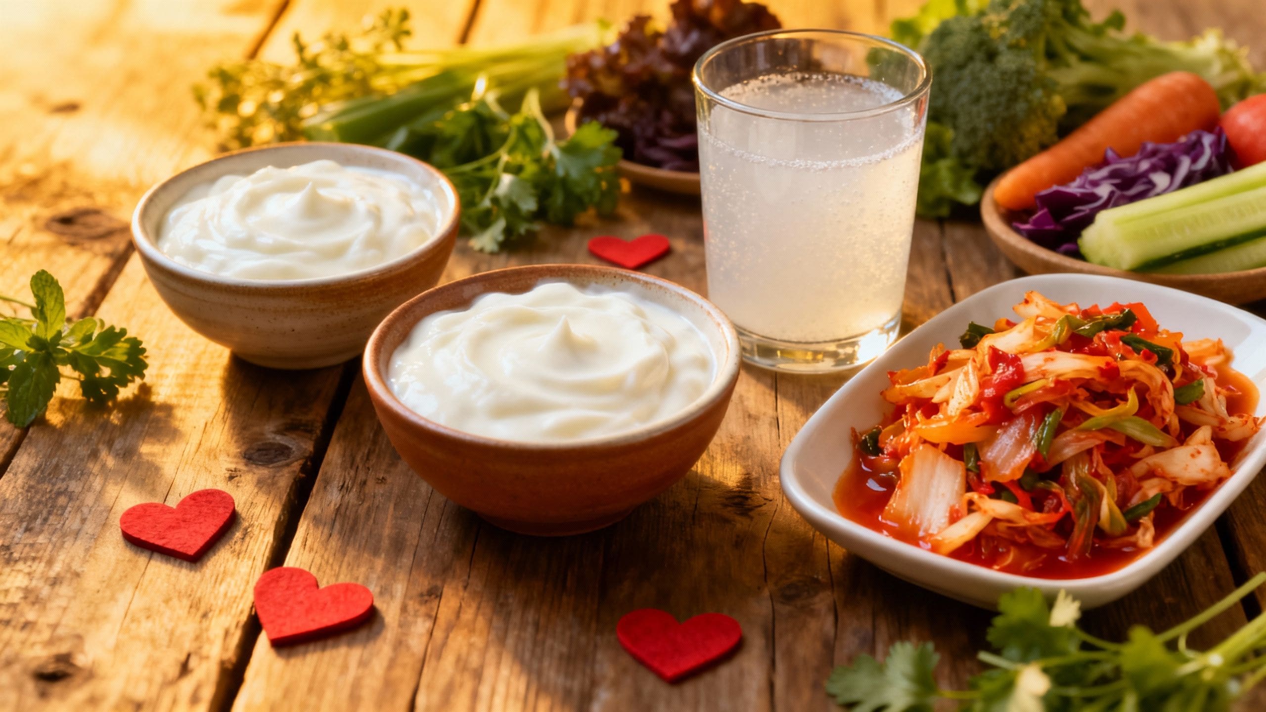 Fermented foods like yogurt, kefir, and kimchi for heart health
